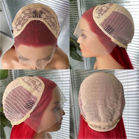 22” Red STRAIGHT Lace Front Wig NEW
